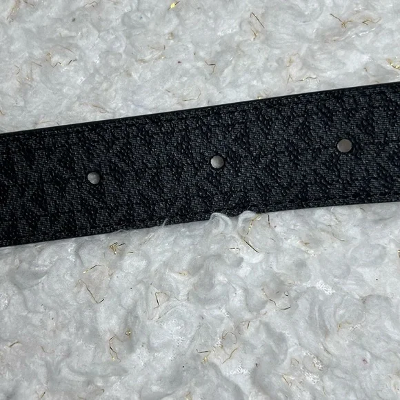 Michael Kors Stylish Black Belt with Gold Buckle